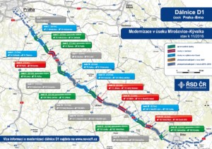 MAPA - Modernizovaná dálnice D1 bude hotová v roce 2020